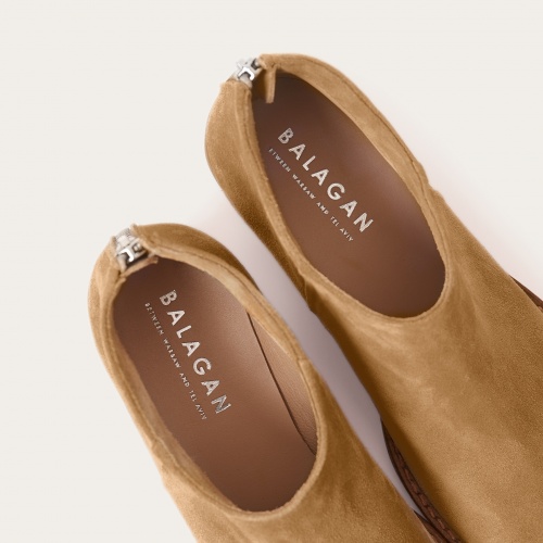 Lea botki, piaskowy welur OUTLET | Balagan Studio