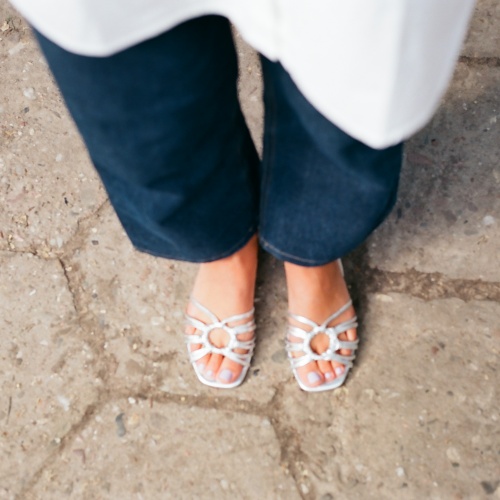 Amfi kitten Sandals, silver OUTLET | Balagan Studio