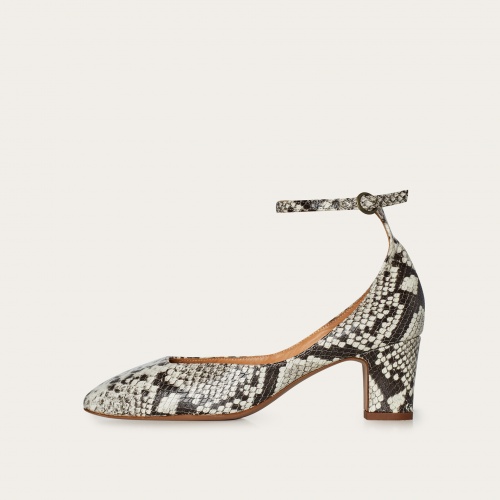 Sira Heels, off white python pattern | Balagan Studio