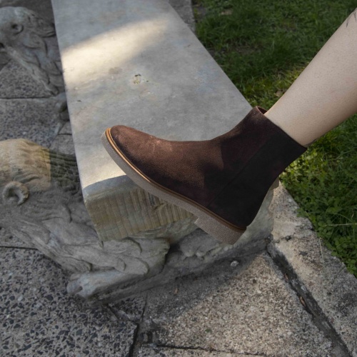 Naki Boots, dark chocolate velvet | Balagan Studio