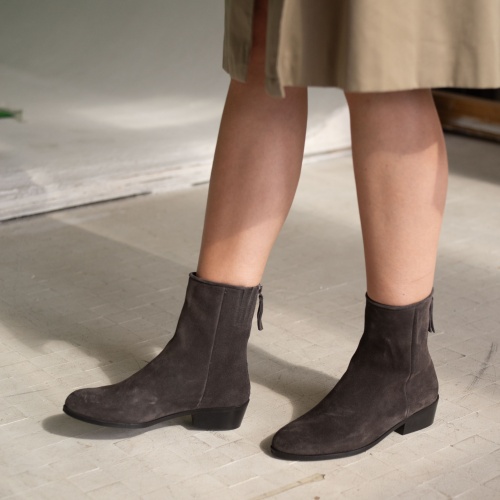Sus botki, antracytowy welur | Balagan Studio
