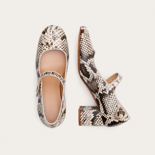 Dora High Heels, off white python pattern | Balagan Studio