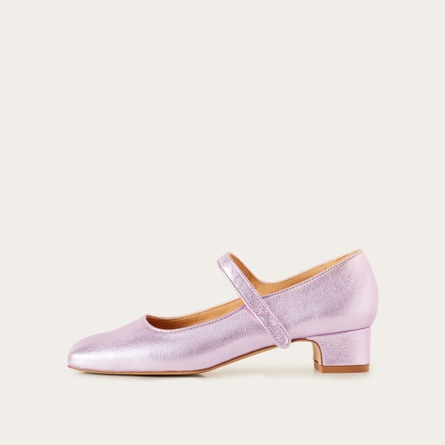 Dora Low Heels, metallic pink | Balagan Studio
