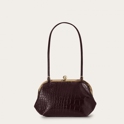 Sicily Bag M, brown croco | Balagan Studio