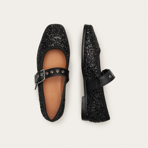 Louisine Baleriny, czarny brokat | Balagan Studio