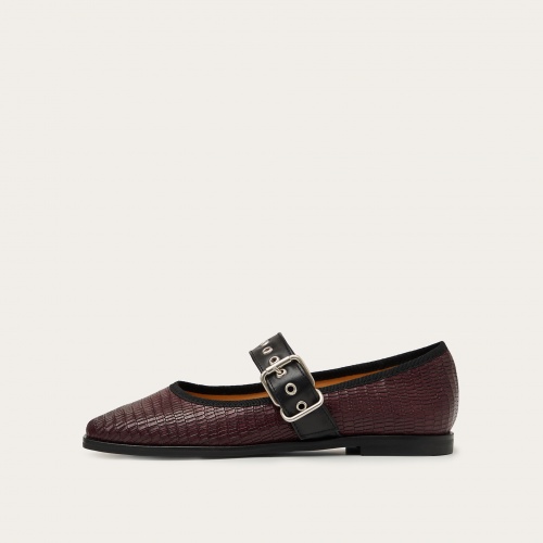 Louisine Ballerina, burgundy lizard | Balagan Studio