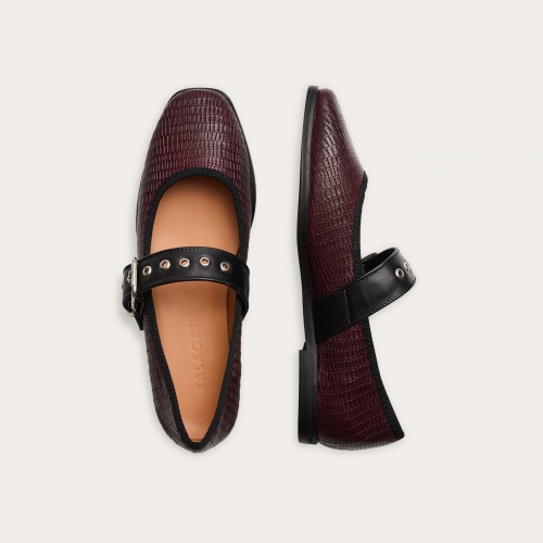 Louisine Ballerina, burgundy lizard | Balagan Studio