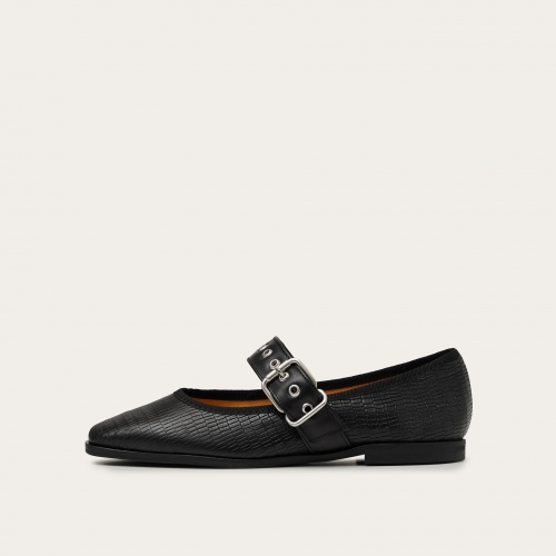 Louisine Ballerina, black lizard | Balagan Studio
