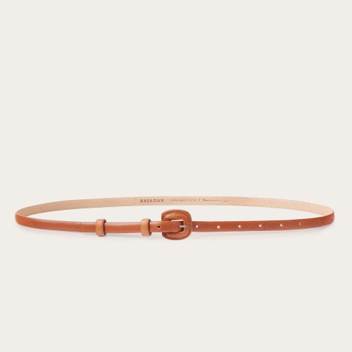 Thin belt with a coated buckle, chestnut | Balagan Studio