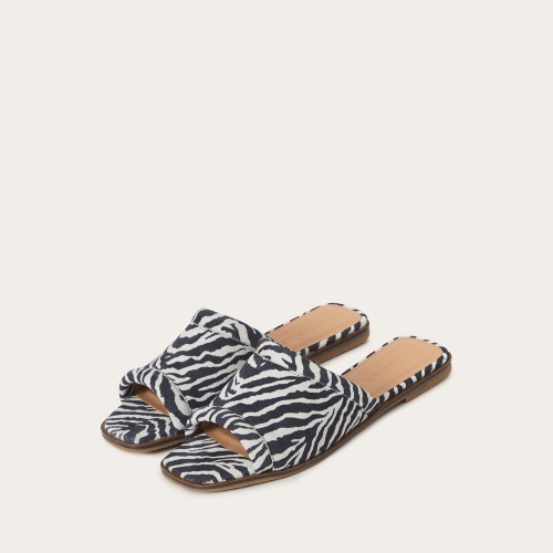 Karit slides, zebra velvet | Balagan Studio