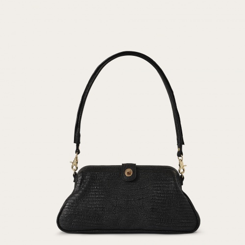 Rofe Vintage Bag M, black lizard | Balagan Studio