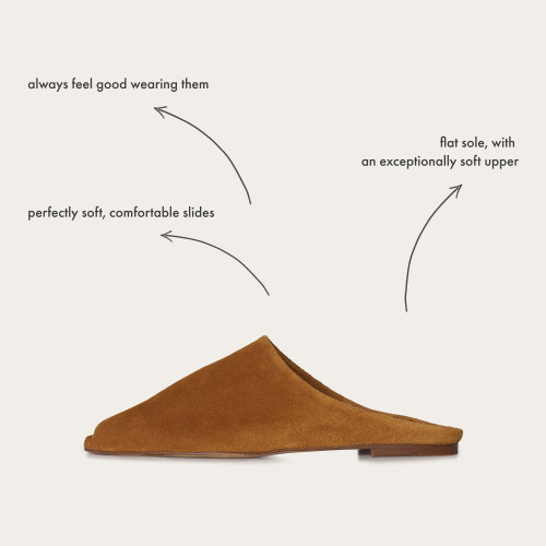 Bayit slides, caramel velvet | Balagan Studio