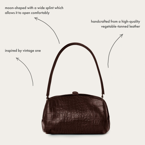 Hug Bag M, brown croco | Balagan Studio