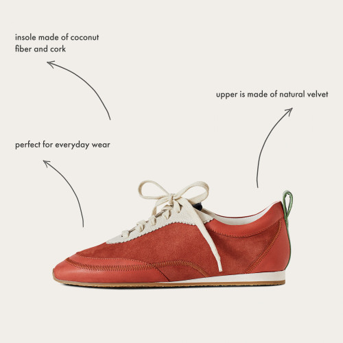Ritza sneakersy, vintage czerwony nubuk | Balagan Studio