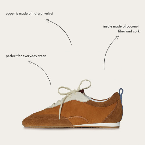 Ritza sneakers, desert brown velvet| Balagan Studio