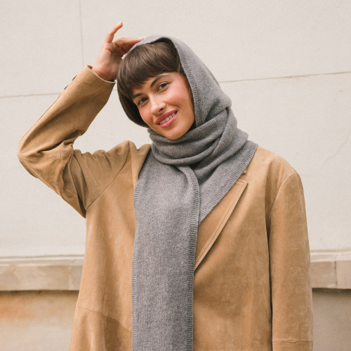 Irena Hooded Scarf, grey | Balagan Studio