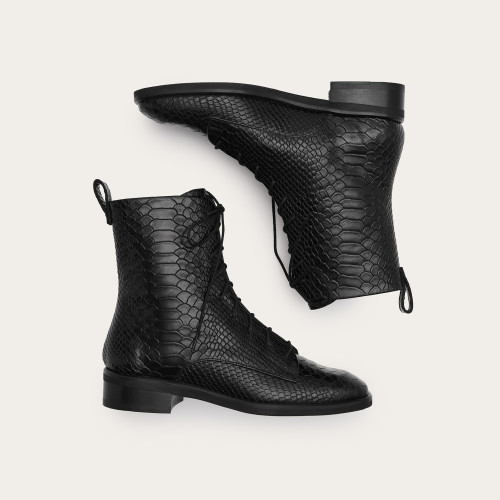 Tzava Boots, black python pattern | Balagan Studio