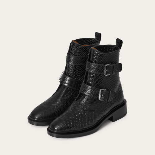 Anya boots, black python pattern | Balagan Studio