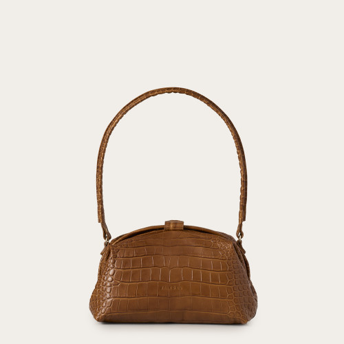 Hug Bag M, caramel croco | Balagan Studio