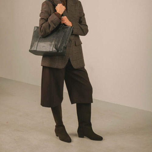Martha High Boots, dark chocolate velvet | Balagan Studio