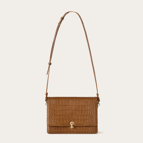 Jubilee Bag torebka M, karmelowy wzór krokodyla | Balagan Studio