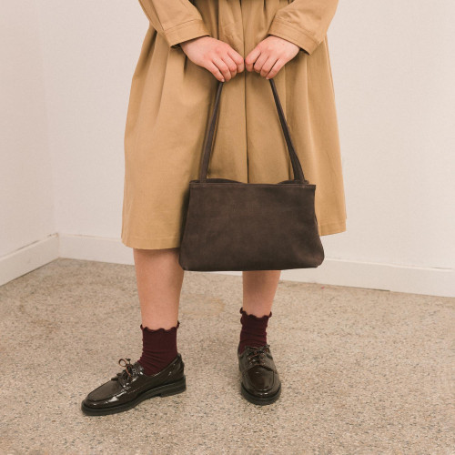 Eva Bag M, brown velvet | Balagan Studio