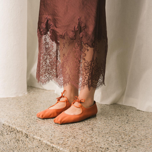 Batsheva baleriny, brzoskwiniowy nubuk | Balagan Studio