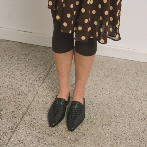 Isadora Flats, brown python pattern | Balagan Studio