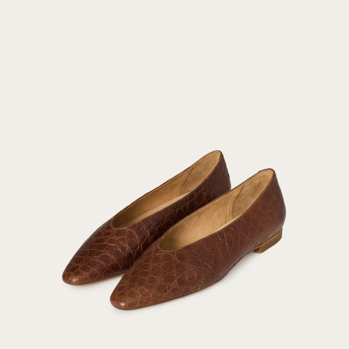 Mila Ballerina, brown alliagtor pattern | Balagan Studio
