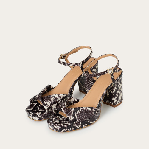 Bianca Sandals, brown python pattern | Balagan Studio