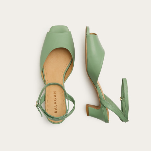 Sara Sandals, green| Balagan Studio
