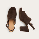 Bette Sandals, dark chocolate velvet
