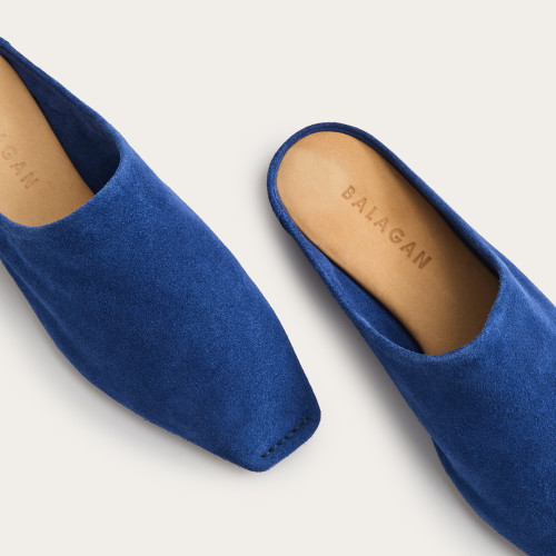 Bayit klapki, chabrowy welur | Balagan Studio