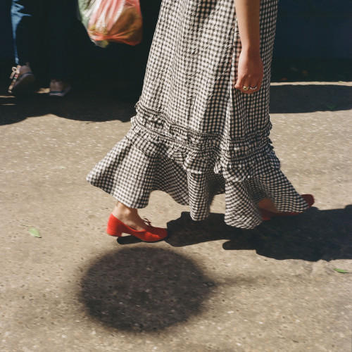 Pina Heels, red suede | Balagan Studio