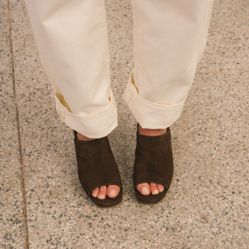 Bette Sandals, dark chocolate velvet | Balagan Studio