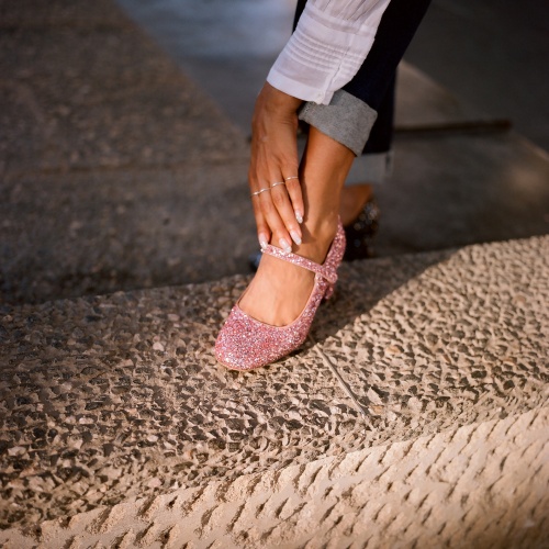 Dora High Heels, pink glitter | Balagan Studio