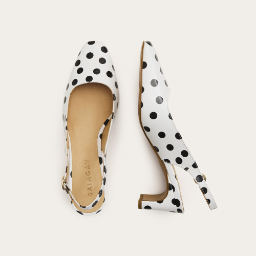 Veronica Pumps, black & white dots | Balagan Studio