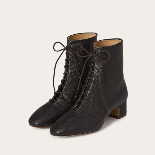 Victoria Boots, brown python pattern | Balagan Studio
