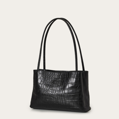 Eva Bag M, black croco | Balagan Studio