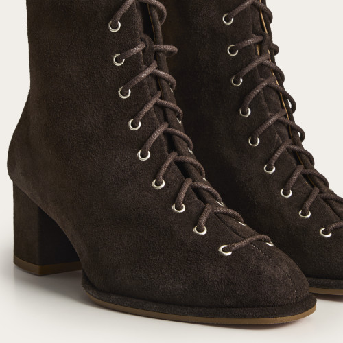 Emma Boots, dark chocolate velvet| Balagan Studio