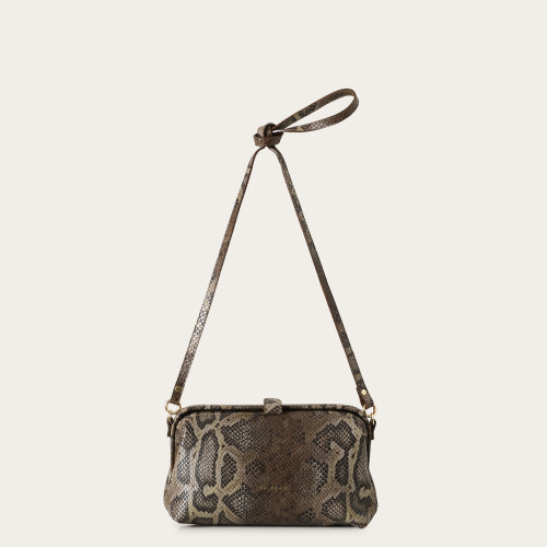 Rofe Bag M, brown python pattern | Balagan Studio