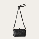 Rofe Bag S, black ostrich pattern