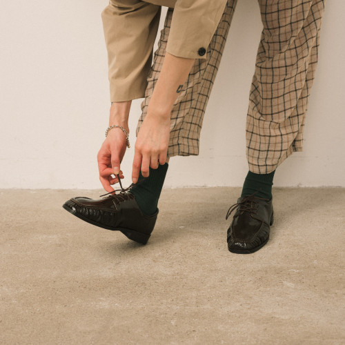 Odette Flats, glossy brown | Balagan Studio