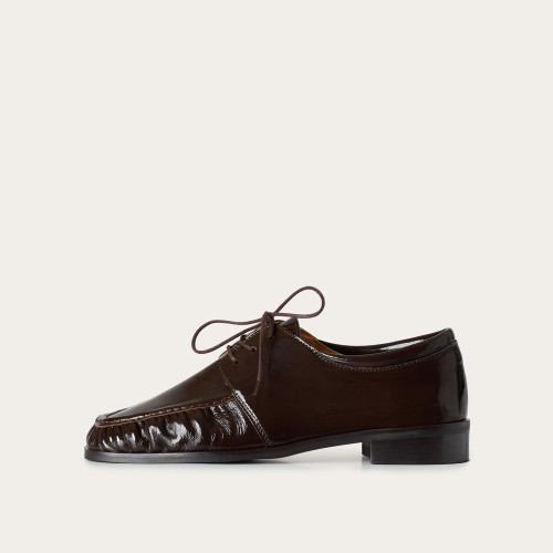 Odette Flats, glossy brown | Balagan Studio