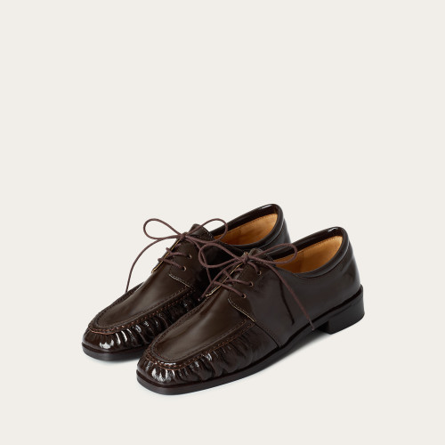 Odette Flats, glossy brown | Balagan Studio