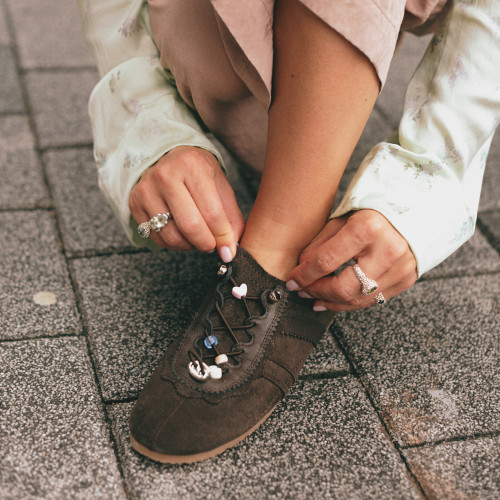 Gent Sneakers, dark chocolate velvet | Balagan Studio