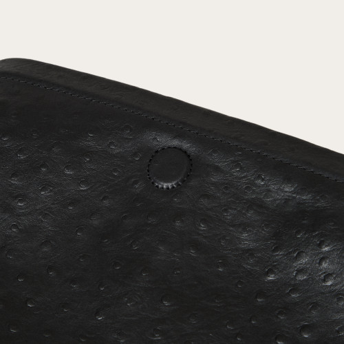 Rofe Bag L, black ostrich pattern | Balagan Studio