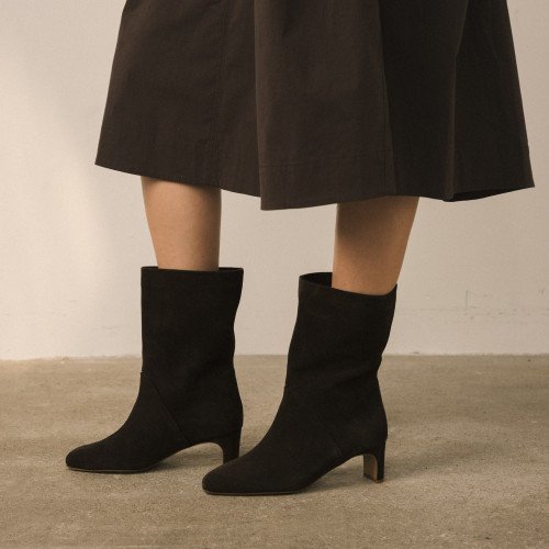 Adina Boots, dark chocolate velvet | Balagan Studio