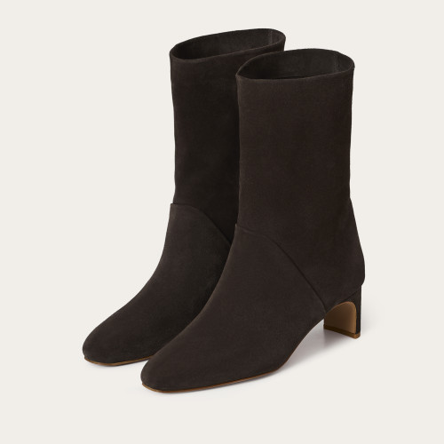 Adina Boots, dark chocolate velvet | Balagan Studio