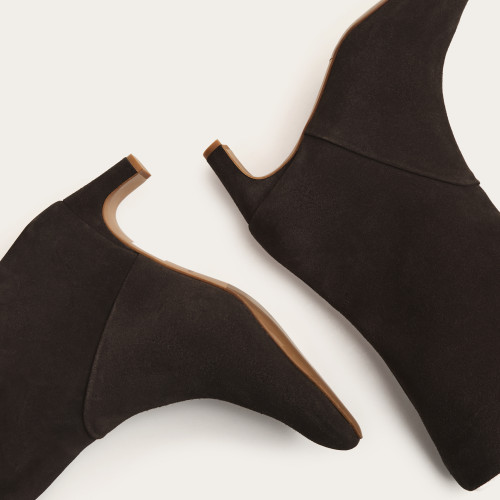 Adina Boots, dark chocolate velvet | Balagan Studio